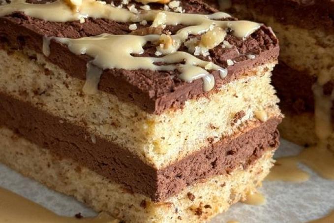 Ořechovo - čokoládové řezy