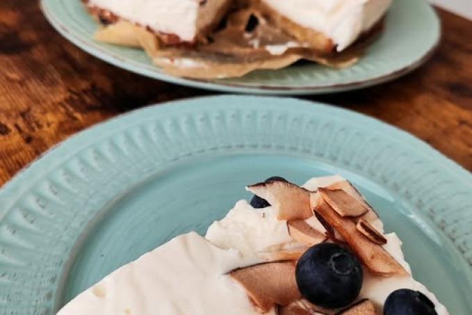 Koláč s borůvkami a kokosem