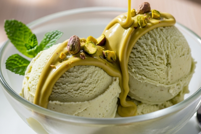 Pistáciová cottage zmrzlina