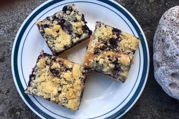 Borůvkový koláč z kynutého těsta