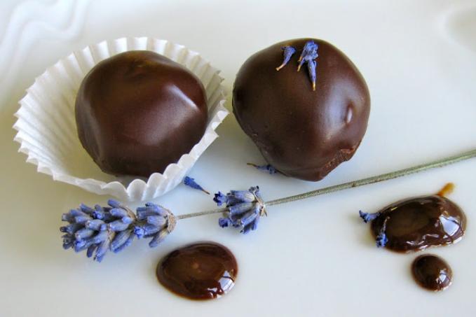 Levandulové čokoládové lanýže