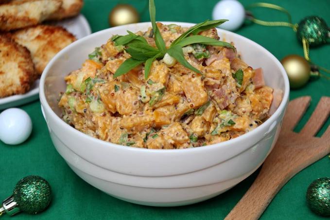 Salát z pečené dýně s estragonem a slaninou - nízkosacharidový