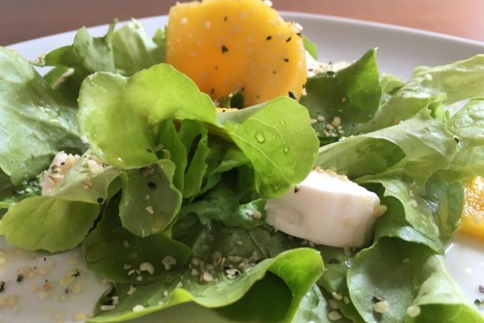 Jarní salát s mangem a citrónovým dresinkem