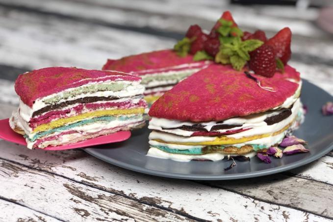 PALAČINKOVÝ barevný Dort!! Low Carb Cake!