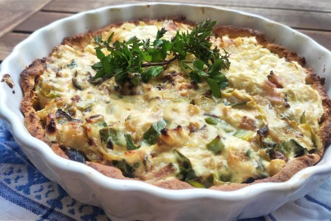 Low carb slaný francouzský koláč - quiche