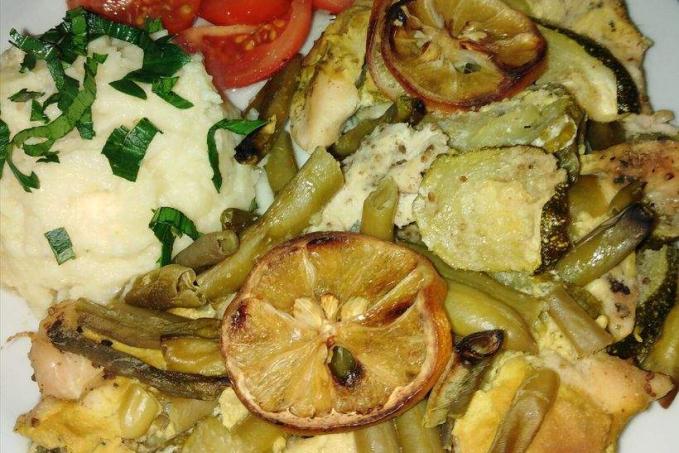 Pečené fazolky s citrónem + celerová kaše