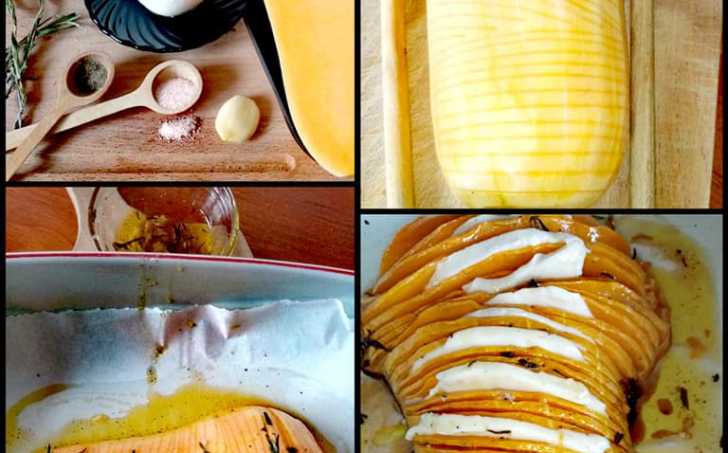 Pečená máslová dýně na rozmarýnu s mozzarellou - LC