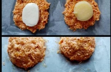 Zelňáky plněné mozzarellou a olomouckým tvarůžkem