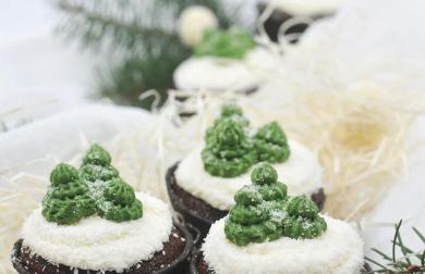 Čokoládové cupcakes se zimním nádechem - LC