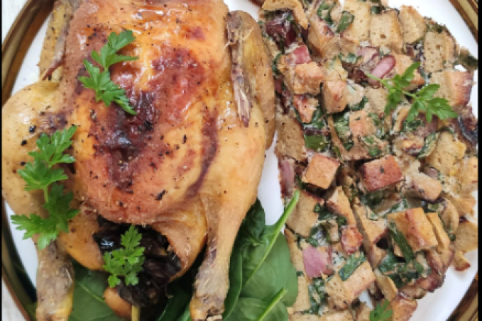 Jarní kuřátko s nádivkou