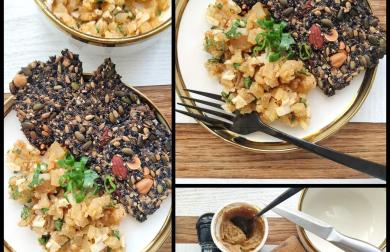 Tvarůžkový tatarák a semínkové krekry