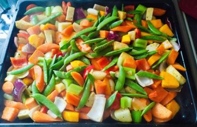 Kuřecí prsa + barevná zelenina + dip