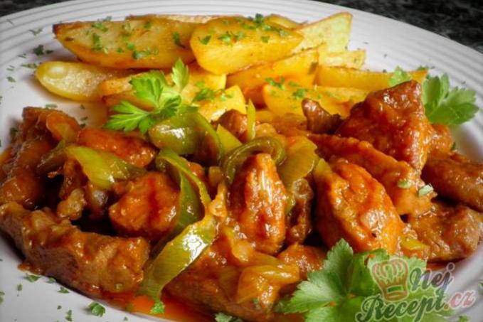 Vepřové maso s pórkem a tatarkové bramůrky