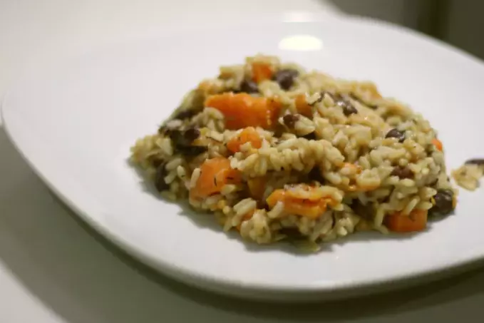 Dýňové rizoto po jamajsku