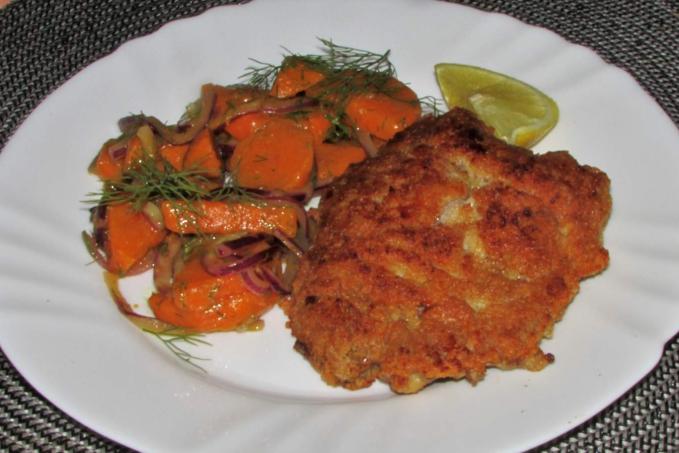 ŘÍZEK Z KRKOVICE A BATÁTOVÝ "VÍDEŇSKÝ"SALÁT