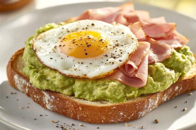 Avokádový "toast" se šunkou