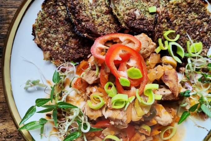 Masová směs a brokolicové placky