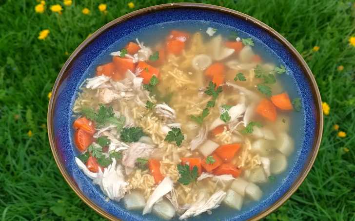 Kuřecí vývar s masem, zeleninou a nudlemi - LC