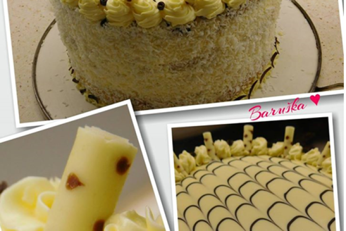 Kokosový dort s bílou čokoládou a ananasem