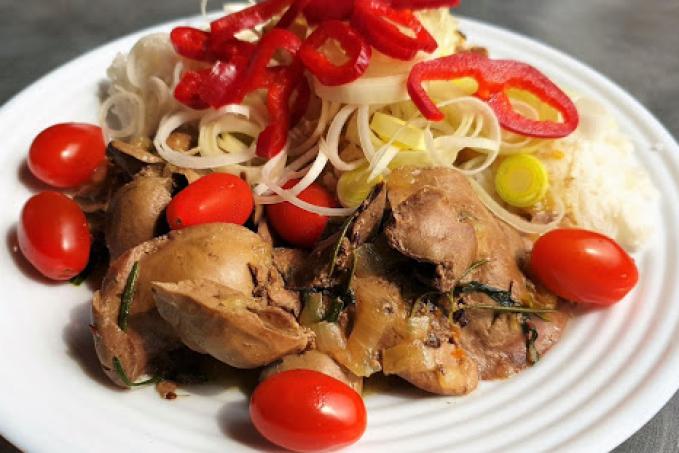 Králičí játra na rozmarýnu