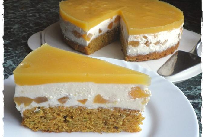 MRKVOVÝ DORTÍK S BROSKVEMI