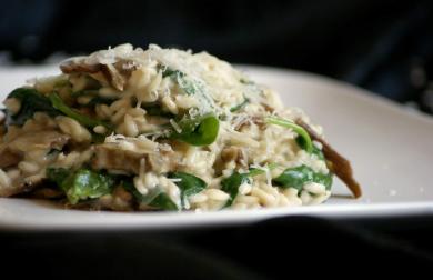 RISOTTO AI FUNGHI PORCINI CON SPINACI