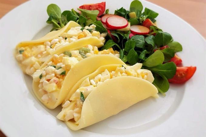 Sýrové tacos s vajíčkovým salátem