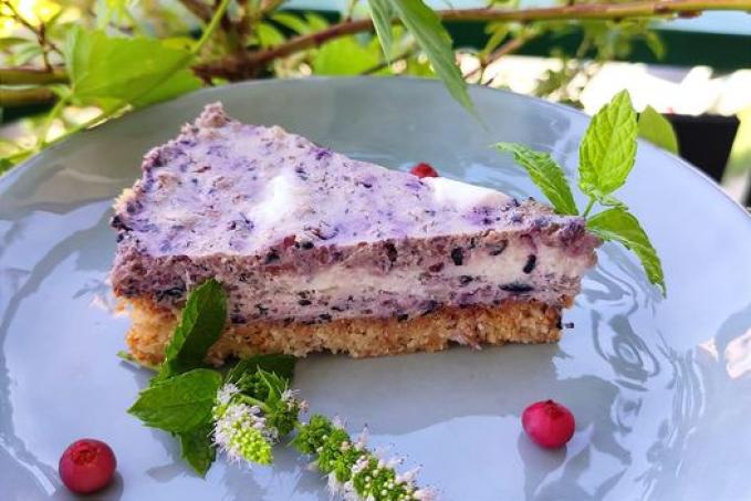 Tvarohovo-borůvkový koláč