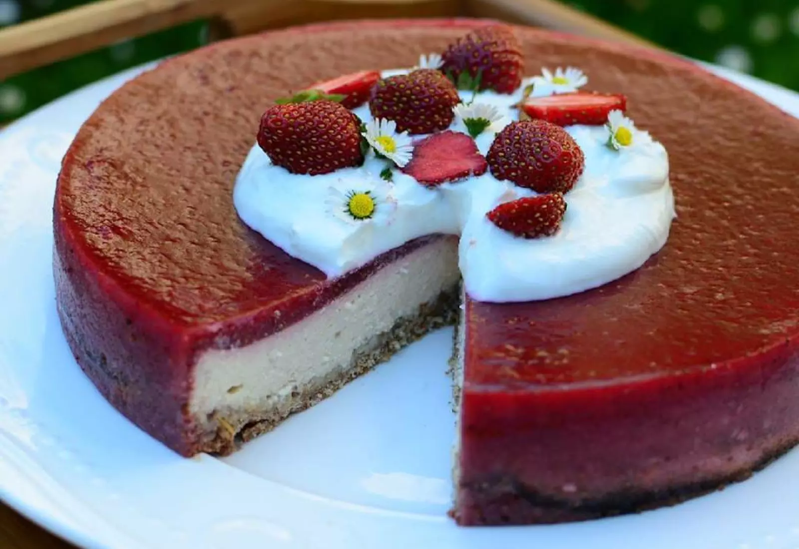 Tvarohový dortík s jahodami