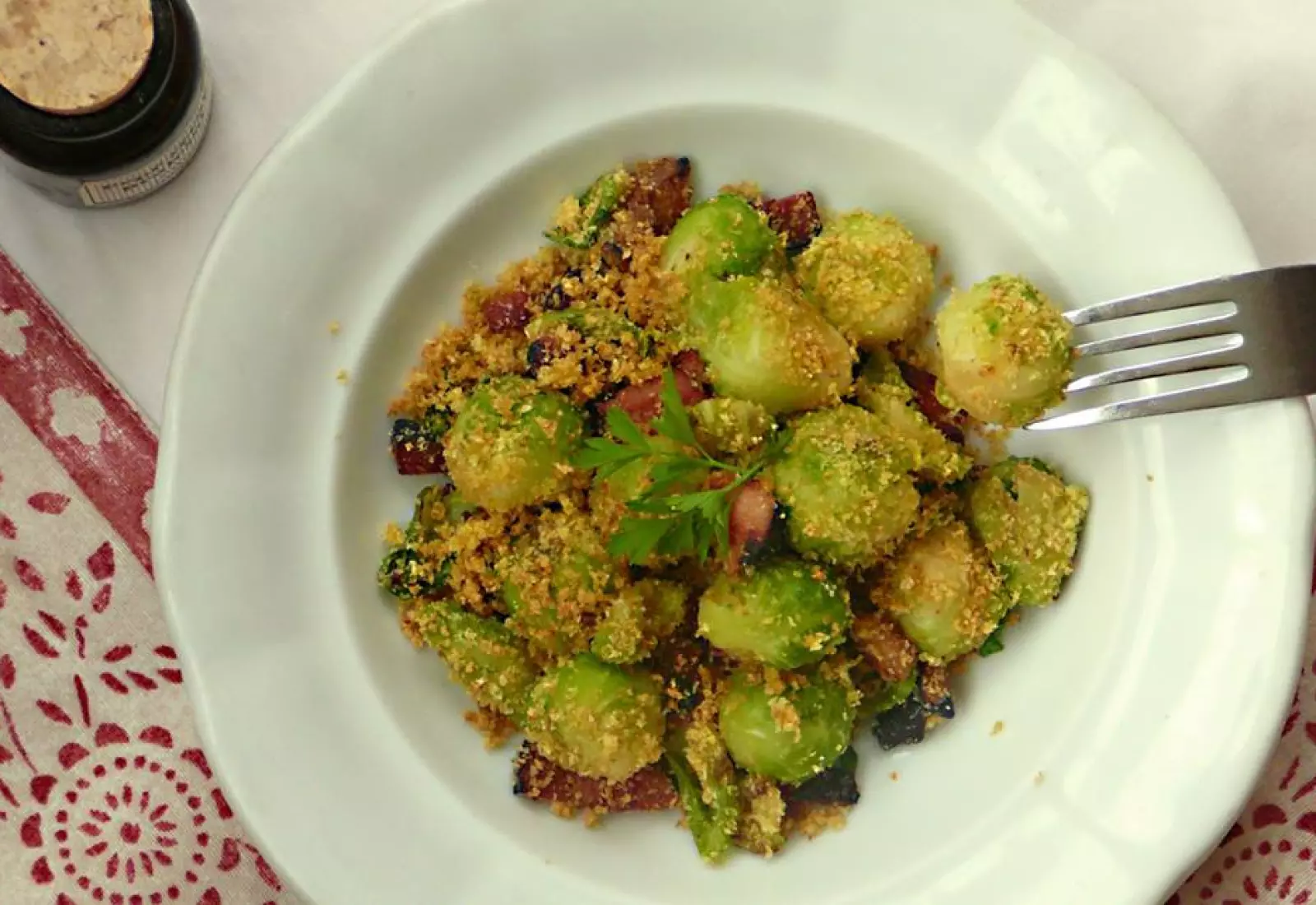 Kapustičky se slaninou a strouhankou - bez lepku, mléka i vajec